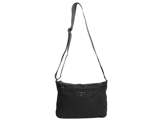 Prada Bolsa transversal de nylon preta Preto