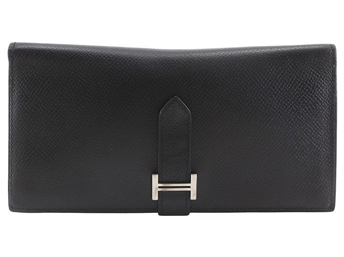 Hermès Hermes Bearn Soufflé Long Wallet Black