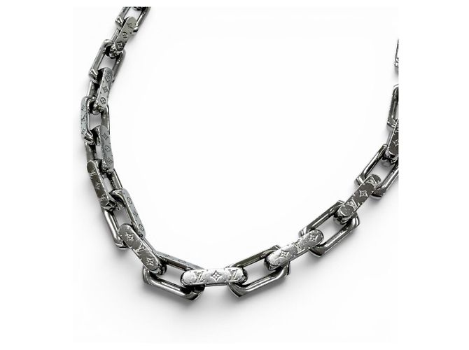 Louis Vuitton M00307 Collier Chain Monogram Necklace Silvery