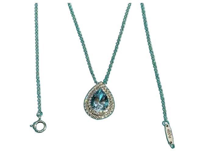Collana Tiffany & Co Soleste Diamante e Acquamarina Argento