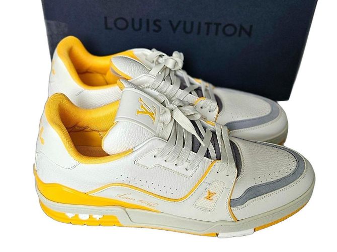 Louis Vuitton Baskets LV Trainer Blanc Gris Jaune