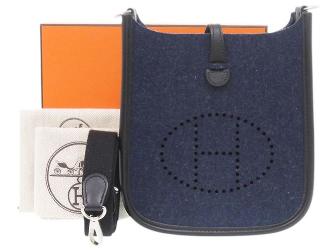 Sac à épaule Evelyne TPM d'Hermès Noir Bleu