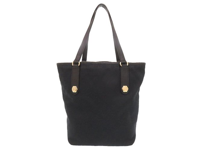 Borsa tote in tela GG in pelle nera di Gucci Nero