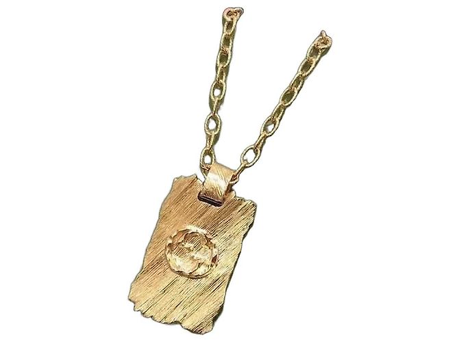 Gucci Collar Largo Lava de Aleación de Bronce Dorado