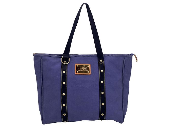 Bolsa de tecido Louis Vuitton Antigua Azul