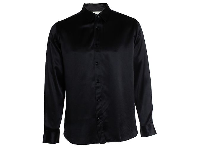 Camicia in seta nera Saint Laurent 2016 Nero