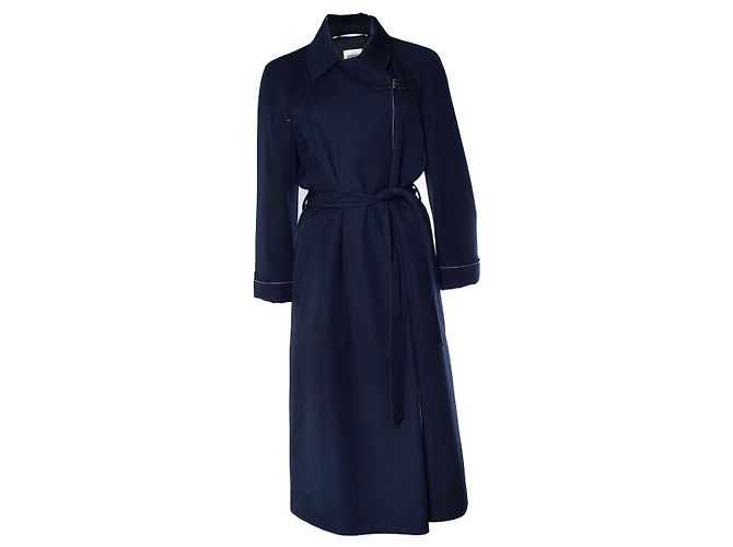 Hermès Blauer Wolltrenchcoat von Hermes