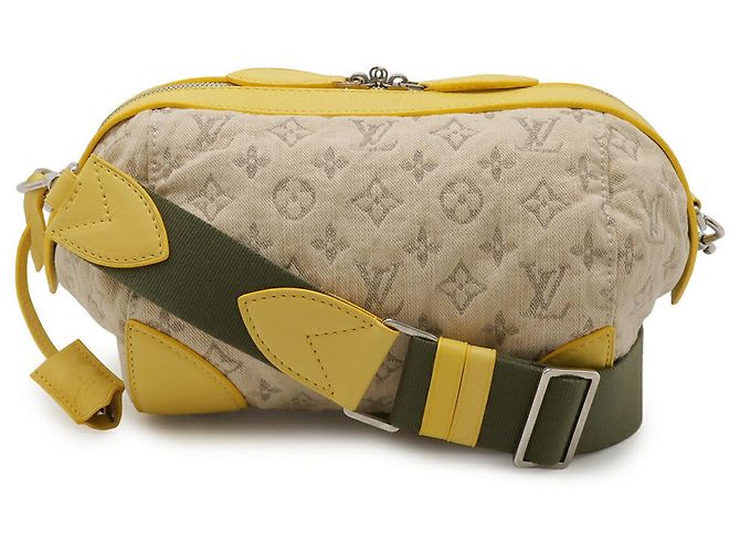 Bolsa de Ombro em Denim Monogram Louis Vuitton Amarelo