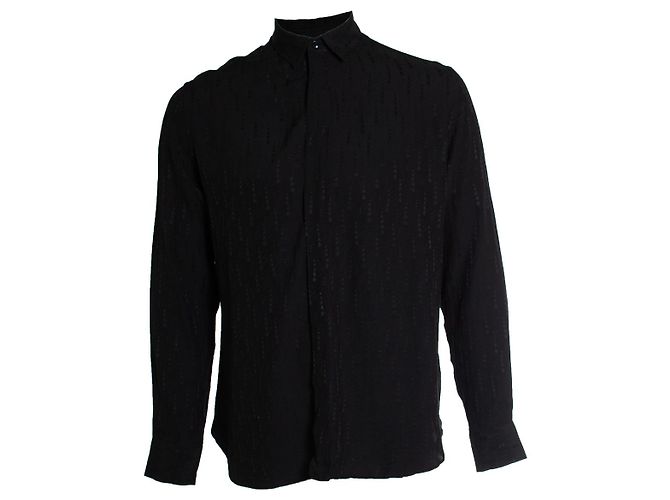 Camisa de seda negra con gotas de estrellas de Saint Laurent Negro