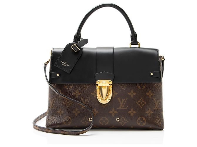 Louis Vuitton Monogram Canvas One Handle MM Flap Bag Black