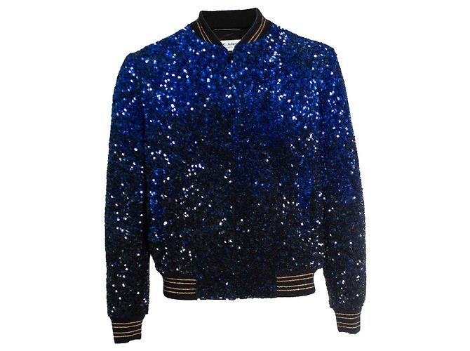 Saint Laurent, Degrade sequinned wool bomber jacket Multiple colors