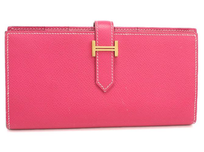 Cartera larga Hermès bi-fold con monedero Rosa