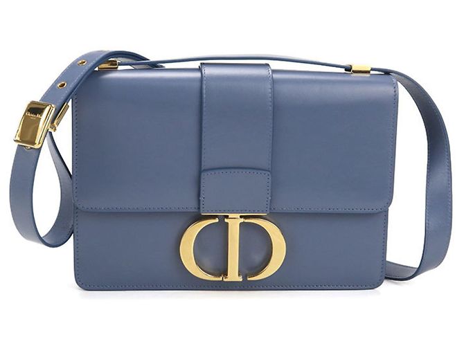 Borsa a spalla in pelle blu Christian Dior