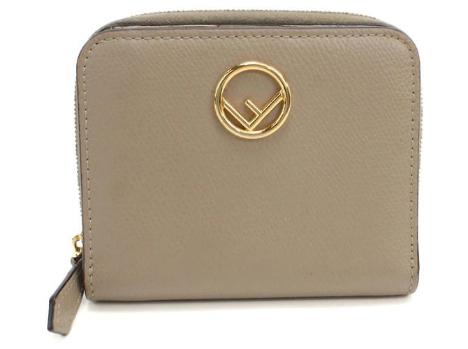 Billetera bi-fold Fendi en beige