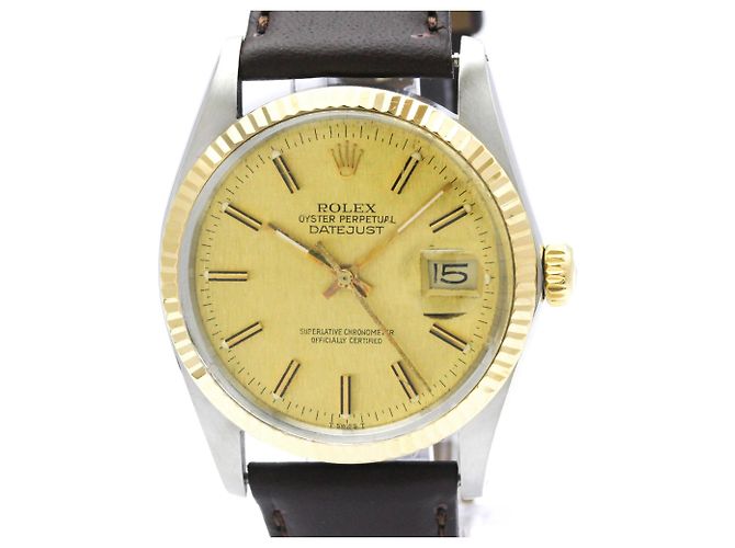 Relógio de pulso automático masculino Rolex Datejust 16013
