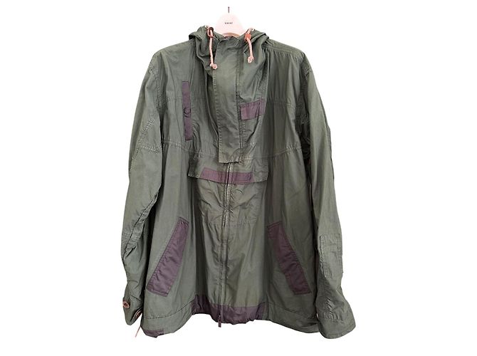 Parka Sacai de algodão e nylon verde escuro