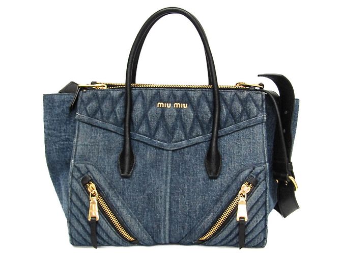 Bolsa BIKER RN1032 da Miu Miu Azul