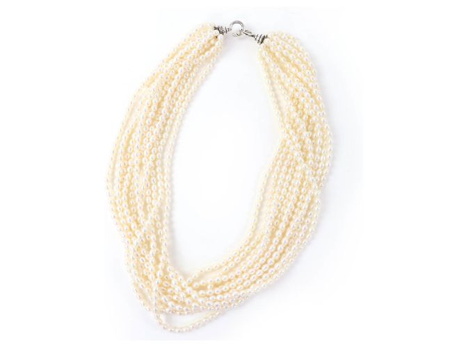 Tiffany & Co Torsade-Halskette von Tiffany Silber Weiß