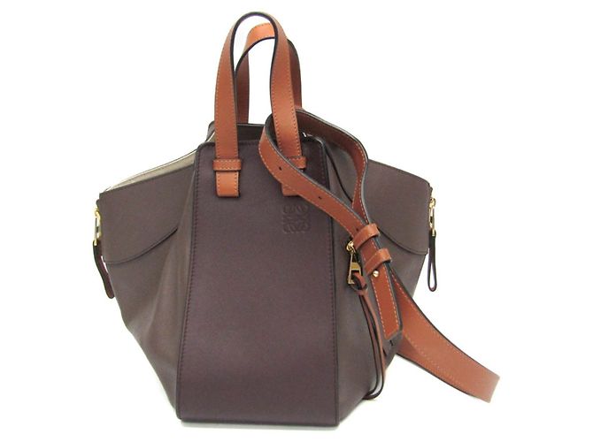 Loewe Hammock Small Damenhandtasche Braun Dunkelviolett Kamel