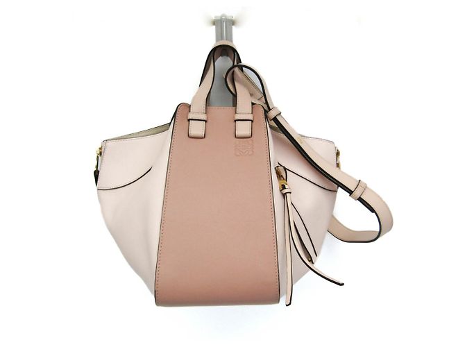 Bolsa de couro Hammock Small da Loewe Rosa Bege