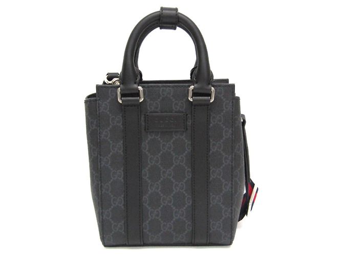 Bolsa de mão Gucci GG Supreme e couro Preto