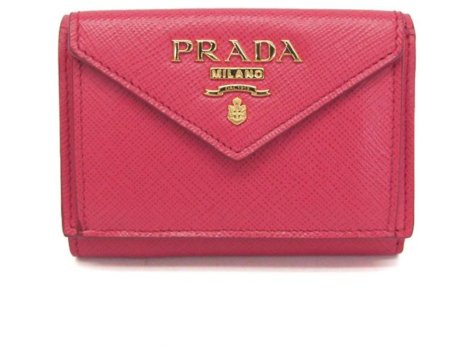 Prada Saffiano rosa Leder Geldbörse Pink