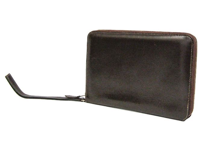 Cartera de viaje larga Charlie de Hermès Marrón oscuro