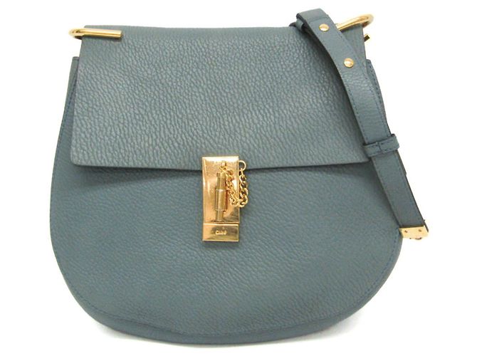 Borsa a spalla in pelle Chloé Drew per donne Blu chiaro