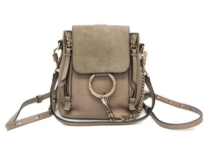 Chloé Faye Women's Leather and Suede Backpack Grey