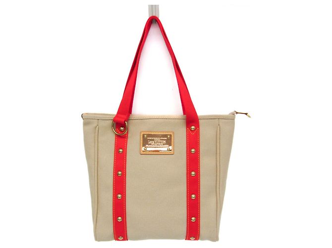 Sac cabas MM Antigua de Louis Vuitton Rouge Beige