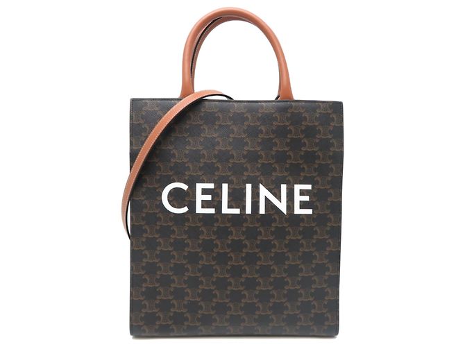 Céline Borsa a mano verticale mini Cabas Triomphe di Celine per donne Marrone