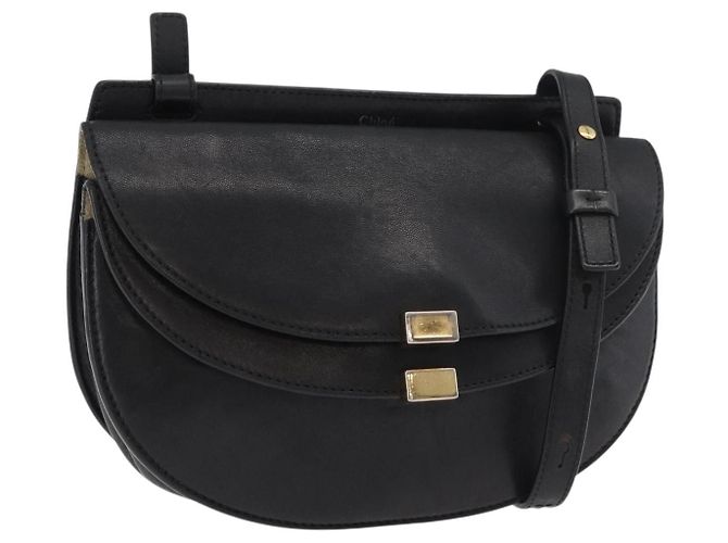 Chloé Borsa a Spalla Chloe in Pelle Nera e Oro Auth bs34599 Nero D'oro