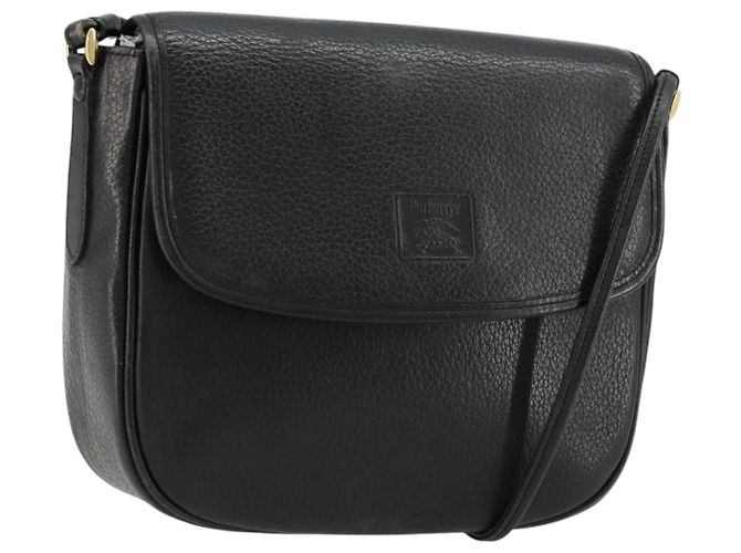 Borsa a Spalla Burberrys in Pelle Nera e Oro Auth ep14310 Nero D'oro