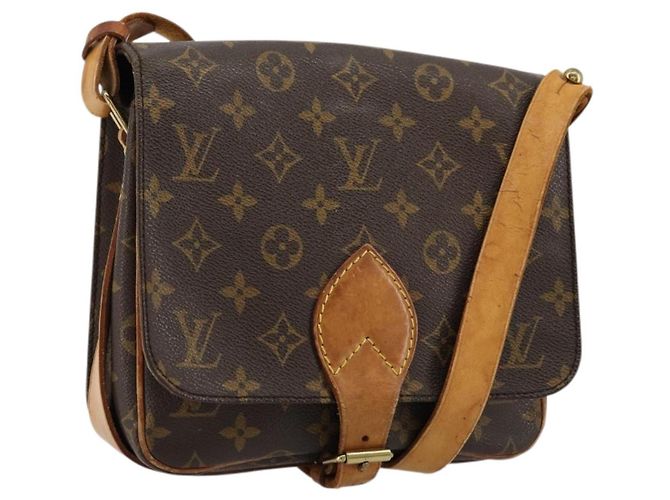 LOUIS VUITTON Bolsa de Ombro Monogram Cartouchiere MM M51253 LV Auth BA12218 Monograma