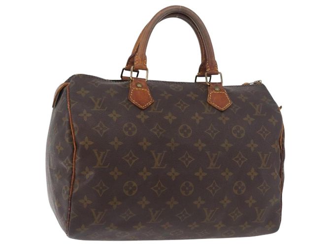 LOUIS VUITTON Bolsa de Mão Monogram Speedy 30 M41526 LV Auth 176884 Monograma