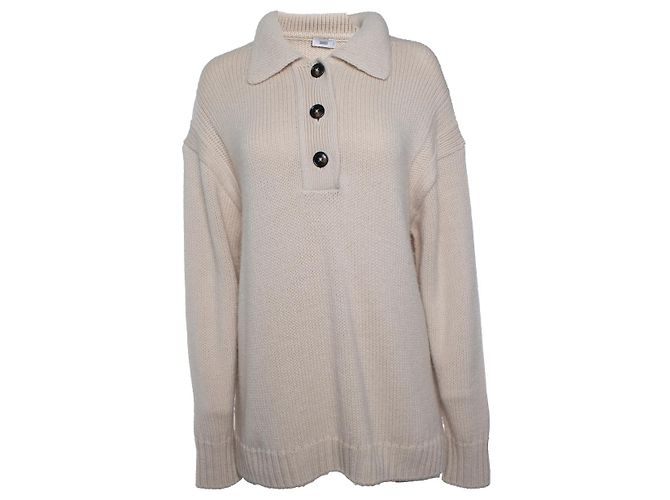 Closed, oversized knitted polo sweater in beige