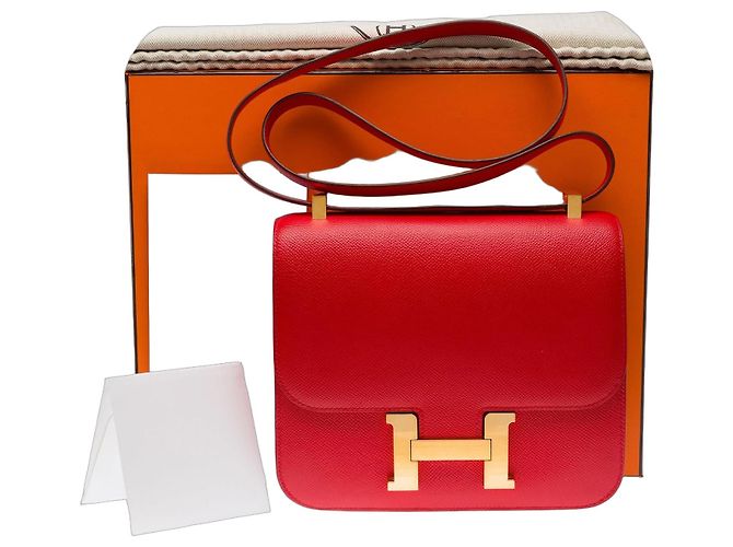 Hermès Bolsa HERMES Constance em Couro Vermelho - 103476