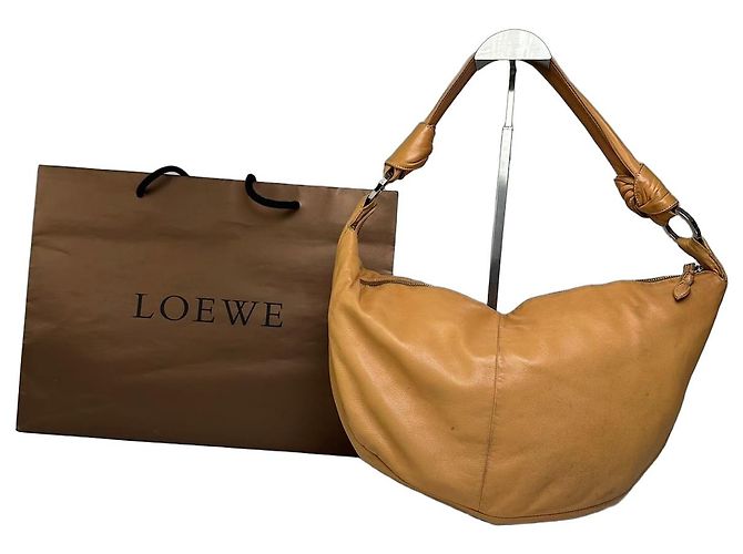 Sac Hobo en cuir camel vintage LOEWE