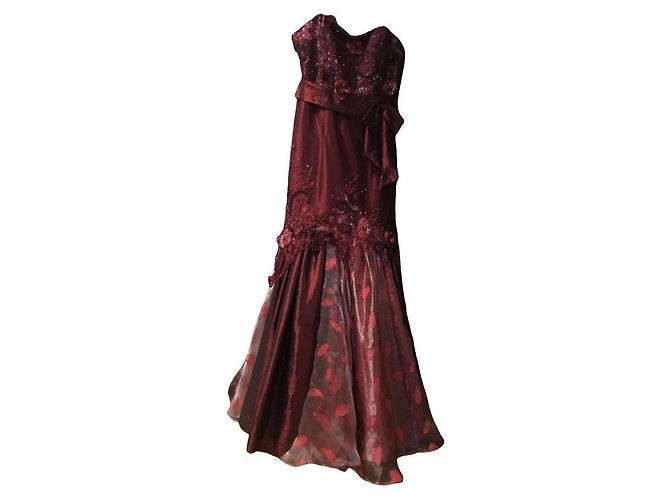 Autre Marque Vestido de festa Manon Collection Bordô com pedrarias e laço Bordeaux