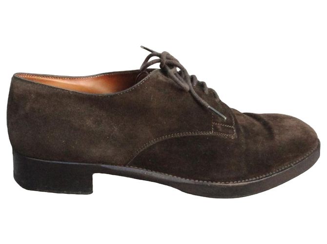 Derbies Hermès Marrone Scamosciati Marrone scuro 
