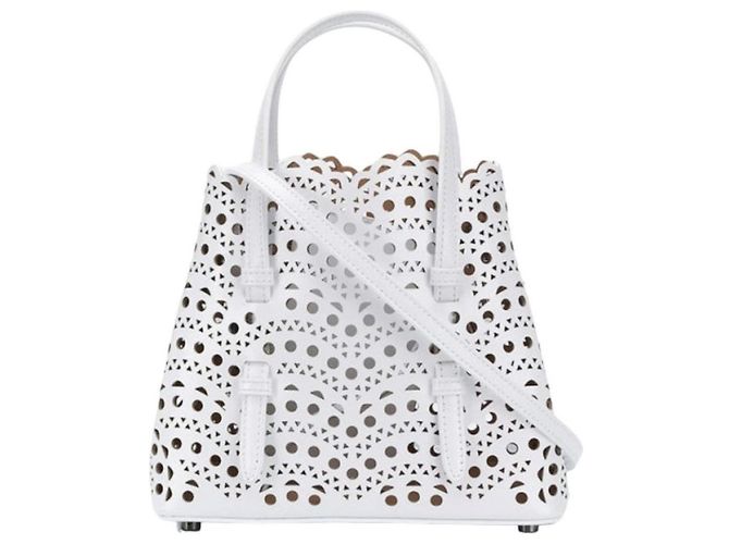 Alaïa Sac Cabas Wave Small Blanc