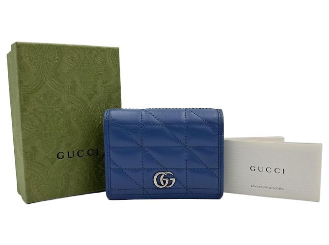 Gucci Light Blue Quilted Leather Matelassé Wallet