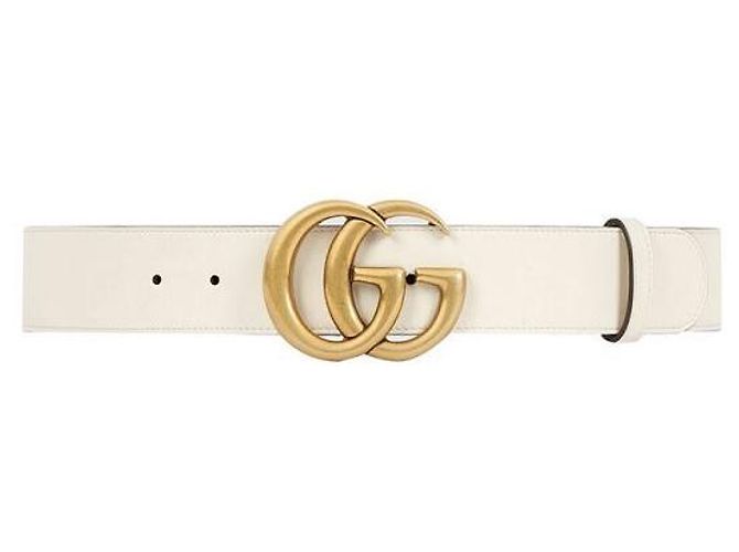 Gucci Cinturón ancho de cuero Blanco