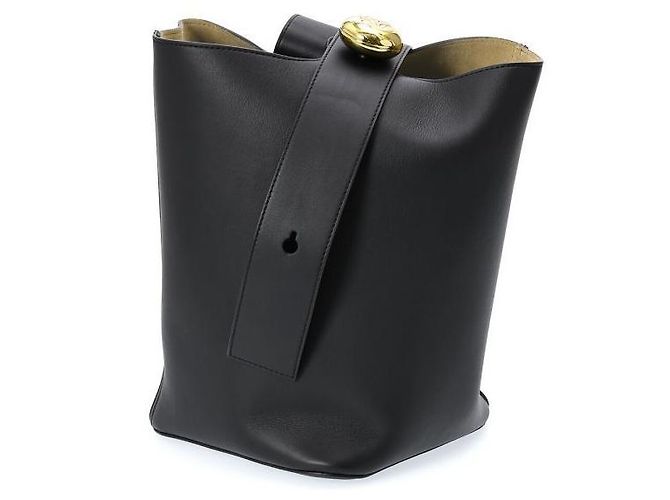 Loewe Secchiello Medio in Pelle di Vitello Liscia Nero