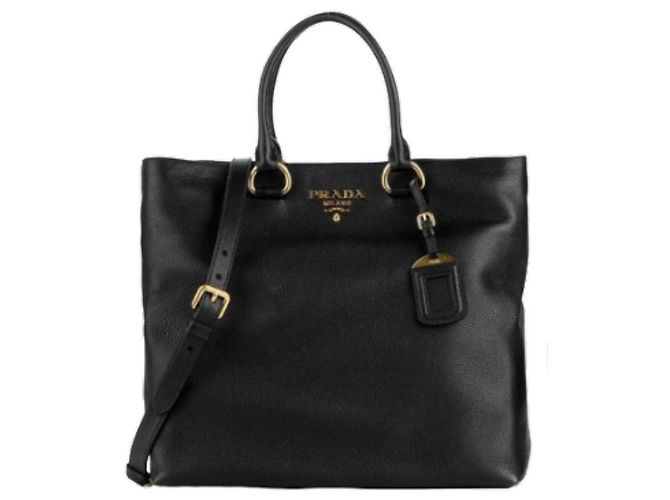 Prada Bolsa Tote Vitello Phoenix Preto