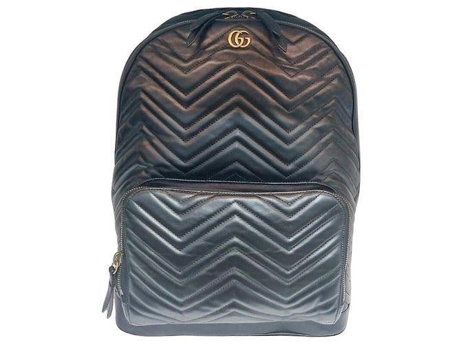 Gucci Matelassé Chevron Marmont Backpack Black