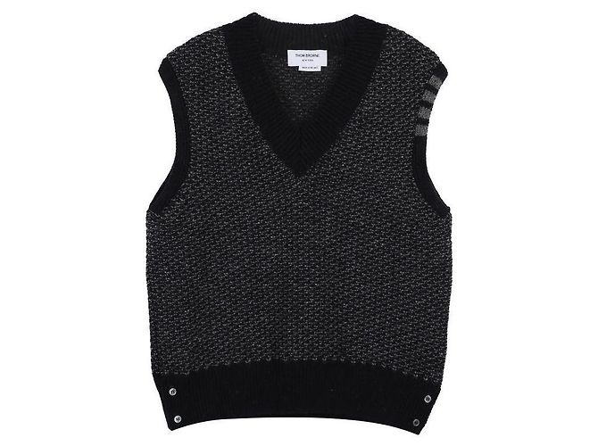 Thom Browne Tweed-Weste Blau 