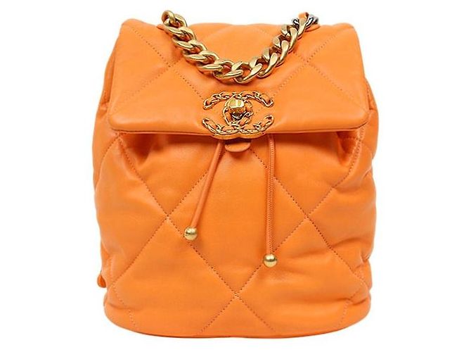 Chanel Orange Backpack
