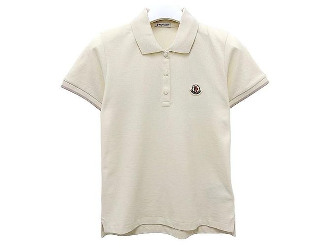 Moncler Polo de algodão piqué com logo para mulher branco