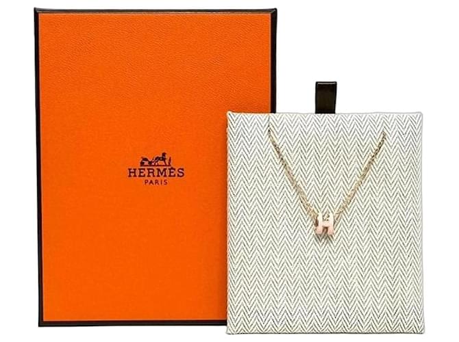 Hermès Pop Mini Halskette aus Roségold Pink 